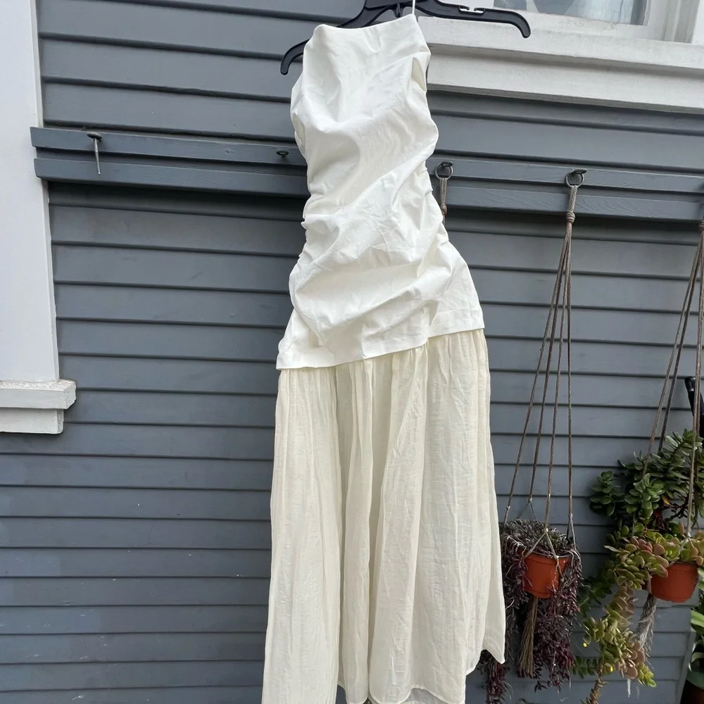 Zara Strapless White Dress - Picture 3 of 3